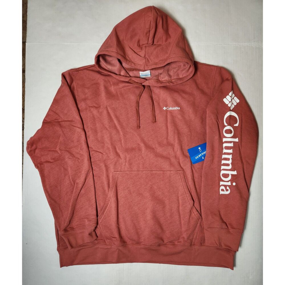 Columbia Hooded Sweatshirt Men's size 2X 2XL Hoodie Washed Red